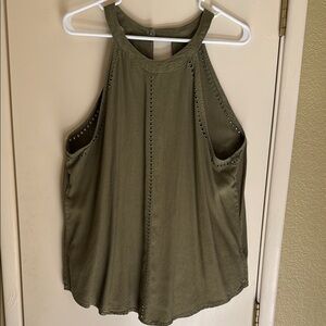 Olive Cloth and Stone Halter Neck Women's Tank Top